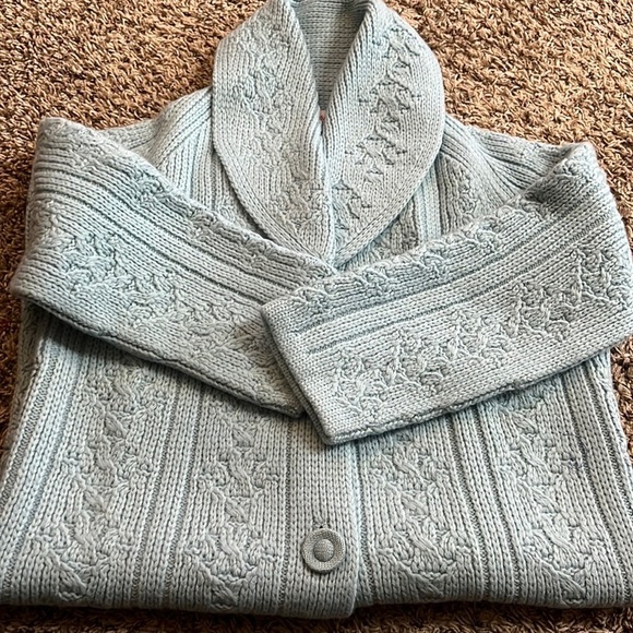 Vintage Charles & Co Wool Chunky sweater cardigan cable knit jacket Sweater Sz M - Picture 13 of 15